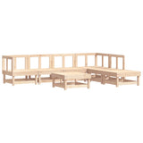 7 Piece Garden Lounge Set with Cushions Solid Wood - Side View