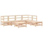 7 Piece Garden Lounge Set with Cushions Solid Wood