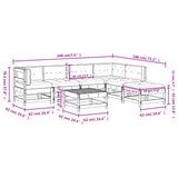 7 Piece Garden Lounge Set with Cushions White Solid Wood