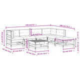 7 Piece Garden Lounge Set with Cushions Black Solid Wood