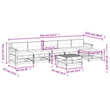 7 Piece Garden Lounge Set with Cushions White Solid Wood