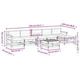 7 Piece Garden Lounge Set with Cushions Black Solid Wood