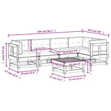 6 Piece Garden Lounge Set with Cushions Black Solid Wood