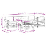 6 Piece Garden Lounge Set with Cushions Solid Wood