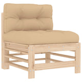 6 Piece Garden Lounge Set with Cushions Solid Wood
