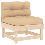 4 Piece Garden Lounge Set with Cushions Solid Wood - Top-Down View