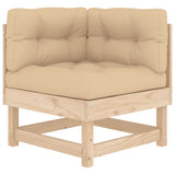 4 Piece Garden Lounge Set with Cushions Solid Wood - 45-Degree Angle