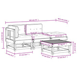 4 Piece Garden Lounge Set with Cushions Solid Wood - Extra Image