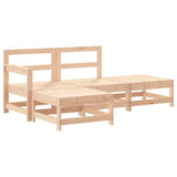 4 Piece Garden Lounge Set with Cushions Solid Wood - Side View