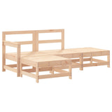 4 Piece Garden Lounge Set with Cushions Solid Wood - Side View