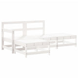 4 Piece Garden Lounge Set with Cushions White Solid Wood