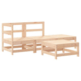 4 Piece Garden Lounge Set with Cushions Solid Wood - Side View