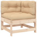 4 Piece Garden Lounge Set with Cushions Solid Wood - 45-Degree Angle