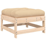 4 Piece Garden Lounge Set with Cushions Solid Wood - Rear View