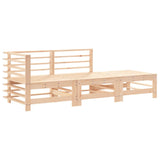 3 Piece Garden Lounge Set with Cushions Solid Wood - Side View