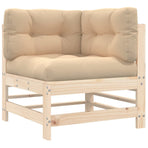 3 Piece Garden Lounge Set with Cushions Solid Wood