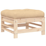 3 Piece Garden Lounge Set with Cushions Solid Wood