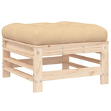 3 Piece Garden Lounge Set with Cushions Solid Wood - Rear View