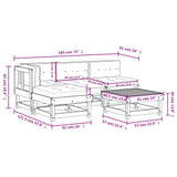 5 Piece Garden Lounge Set with Cushions Black Solid Wood - Extra Image