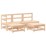 5 Piece Garden Lounge Set with Cushions Solid Wood - Side View