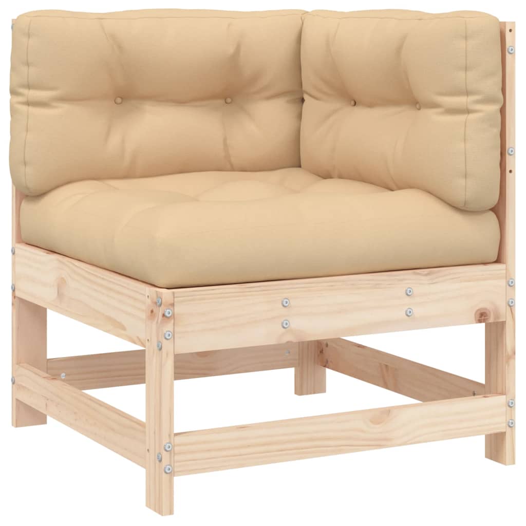 5 Piece Garden Lounge Set with Cushions Solid Wood