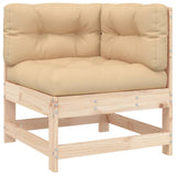 5 Piece Garden Lounge Set with Cushions Solid Wood - 45-Degree Angle