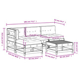 5 Piece Garden Lounge Set with Cushions Solid Wood