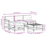 5 Piece Garden Lounge Set with Cushions Solid Wood