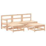 5 Piece Garden Lounge Set with Cushions Solid Wood - Side View