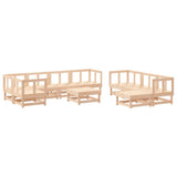 10 Piece Garden Lounge Set with Cushions Solid Wood - Side View