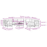 10 Piece Garden Lounge Set with Cushions Solid Wood