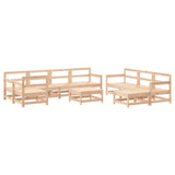 10 Piece Garden Lounge Set with Cushions Solid Wood