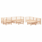 10 Piece Garden Lounge Set with Cushions Solid Wood - Side View