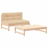 2 Piece Garden Lounge Set with Cushions Solid Wood - Front View