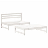 2 Piece Garden Lounge Set with Cushions White Solid Wood - Side View