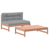 2 Piece Garden Lounge Set with Cushions Solid Wood Douglas - Front View