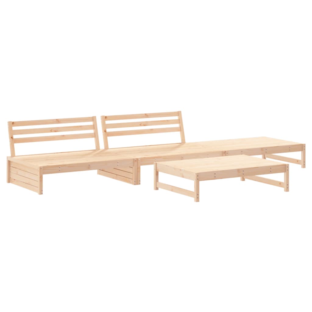 4 Piece Garden Lounge Set with Cushions Solid Wood