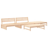 4 Piece Garden Lounge Set with Cushions Solid Wood - Side View