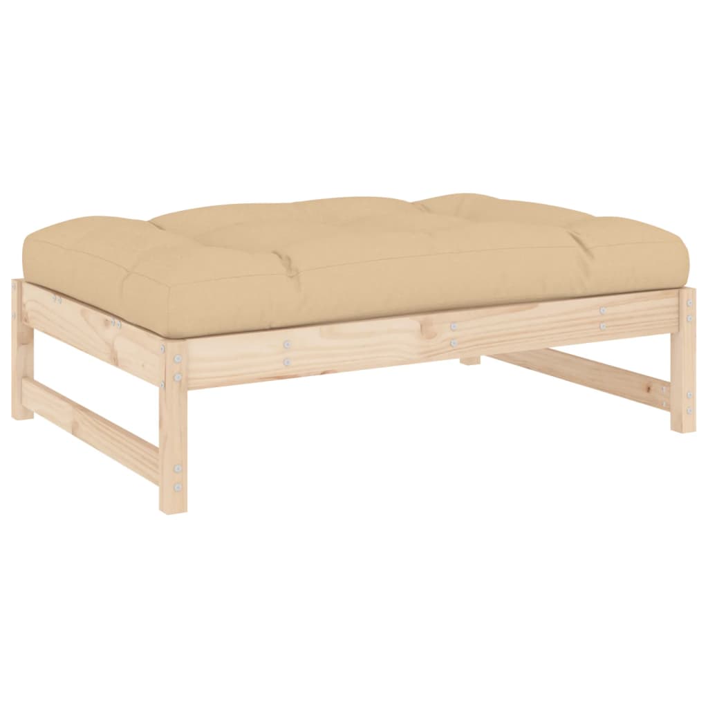 4 Piece Garden Lounge Set with Cushions Solid Wood