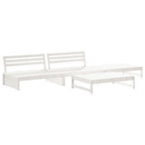 4 Piece Garden Lounge Set with Cushions White Solid Wood