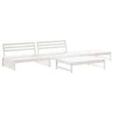 4 Piece Garden Lounge Set with Cushions White Solid Wood - Side View