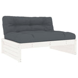 4 Piece Garden Lounge Set with Cushions White Solid Wood - Top-Down View