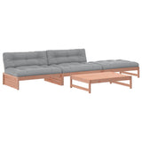 4 Piece Garden Lounge Set with Cushions Solid Wood Douglas - Front View