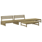 4 Piece Garden Lounge Set with Cushions Impregnated Wood Pine