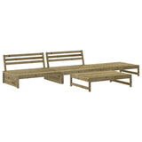 4 Piece Garden Lounge Set with Cushions Impregnated Wood Pine - Side View