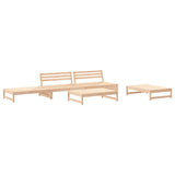 5 Piece Garden Lounge Set with Cushions Solid Wood