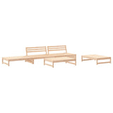 5 Piece Garden Lounge Set with Cushions Solid Wood - Side View
