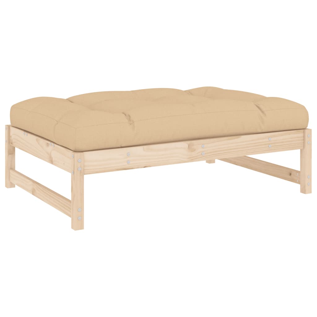 5 Piece Garden Lounge Set with Cushions Solid Wood