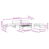 5 Piece Garden Lounge Set with Cushions Solid Wood - Low Angle