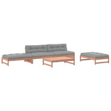 5 Piece Garden Lounge Set with Cushions Solid Wood Douglas